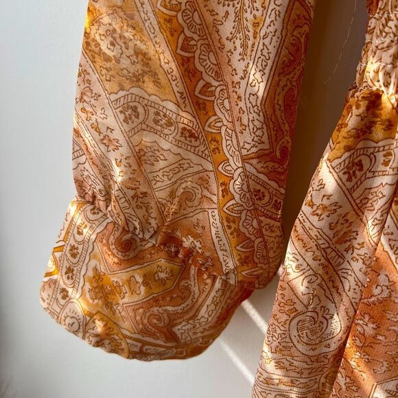 Kate & Lily women's deep V neck long sleeve maxi chiffon dress sz 14 - Picture 4 of 8